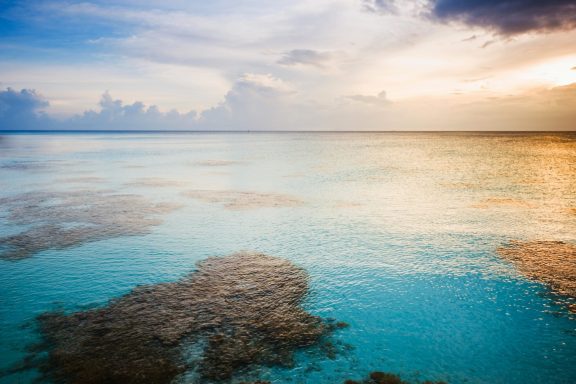 French Polynesia Colorful Sunset Fakarava Tuamotu Archipelago