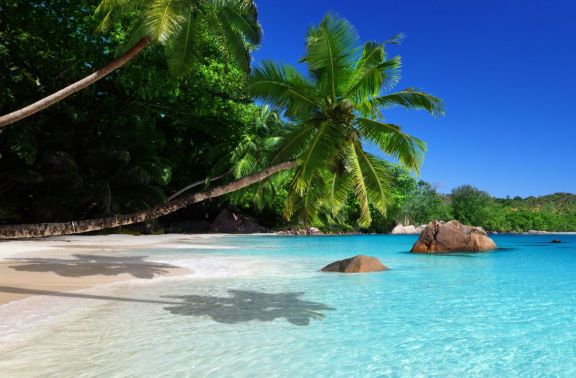 Beach at Praslin Island, Seychelles